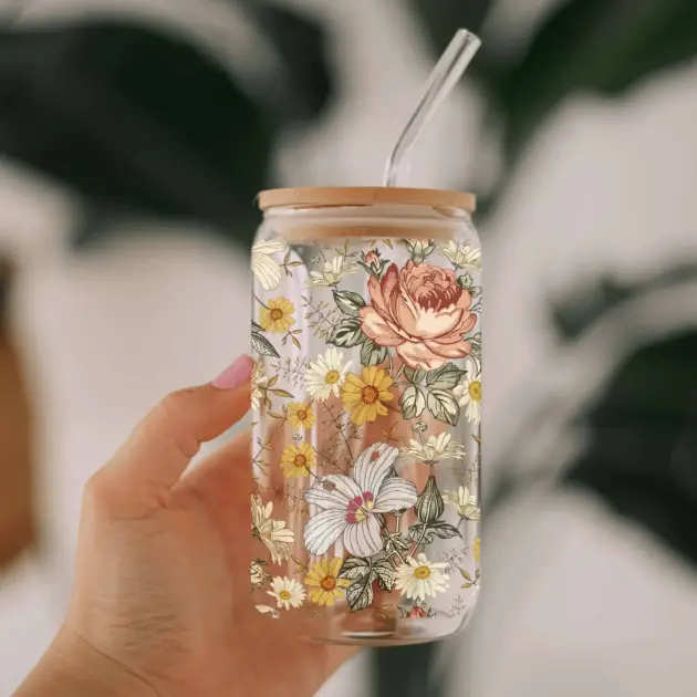 Botanical Glass Can Libbey 475ml - Kawaii Labs 1