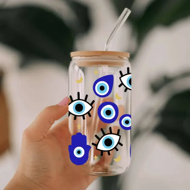 Evil Eye Glass Can Libbey 475ml - Kawaii Labs 1