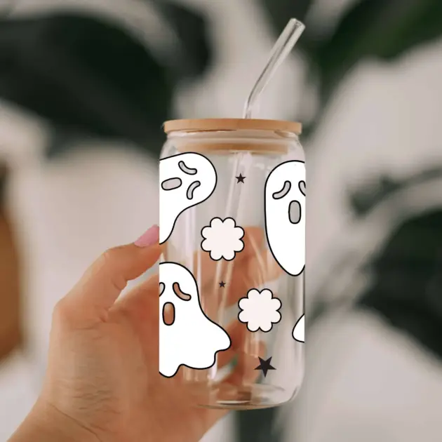 Ghosts Glass Can Libbey 475ml - Kawaii Labs 1