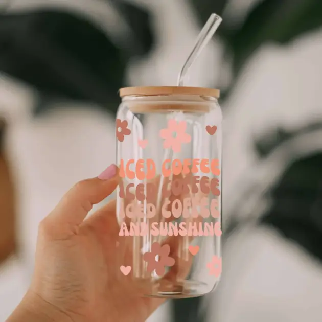 Iced Coffee and Sunshine Glass Can Libbey 475ml - Kawaii Labs 1