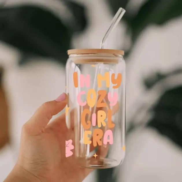 In My Cozy Girl Era Glass Can Libbey 475ml - Kawaii Labs 1